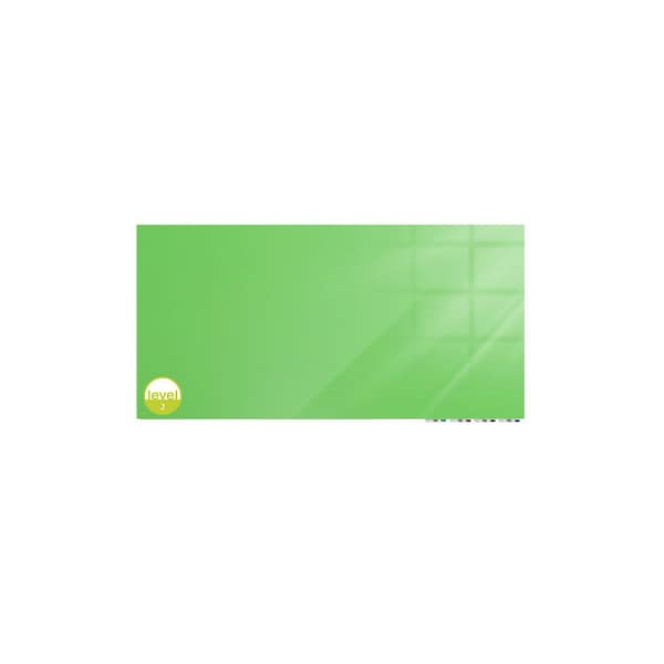 Aria Glassboard, 2 ft.Hx3 ft.W, 1/4", Green, Glass, 24", 36", Green
